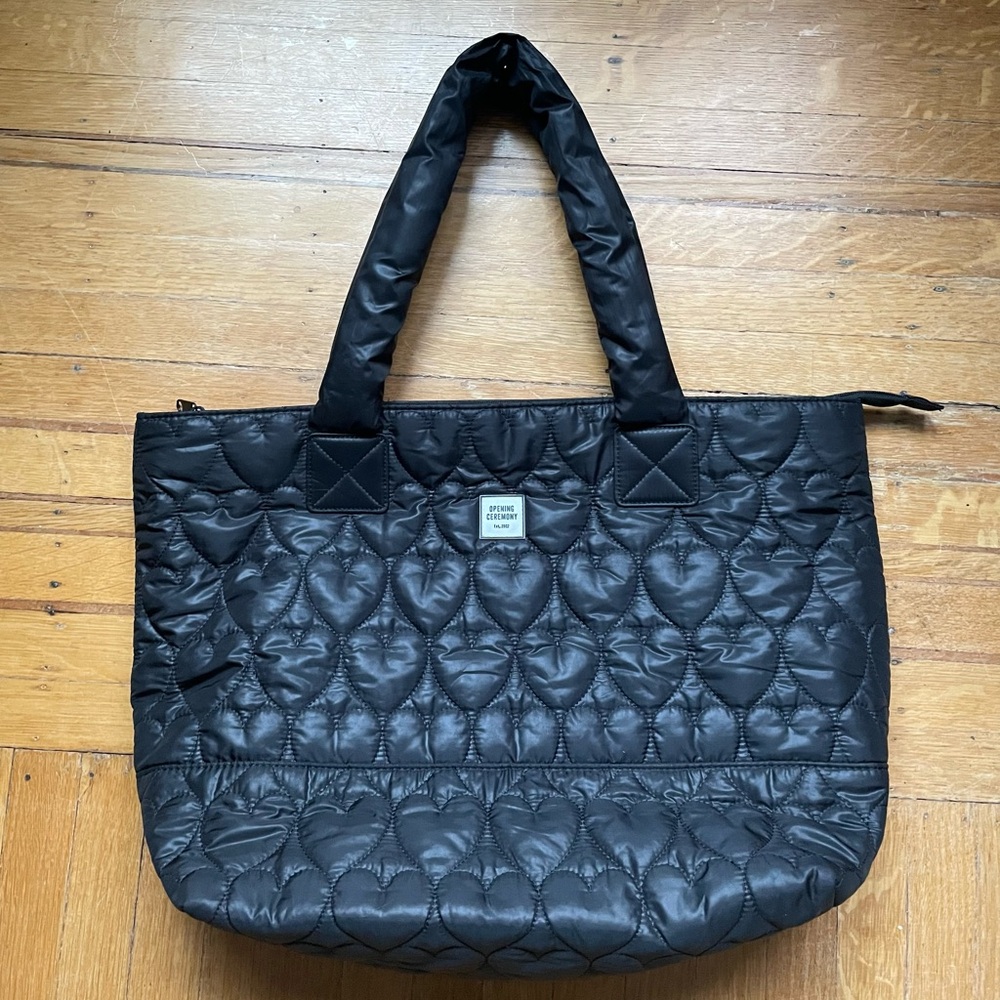 Opening Ceremony Black Quilted Tote Bag